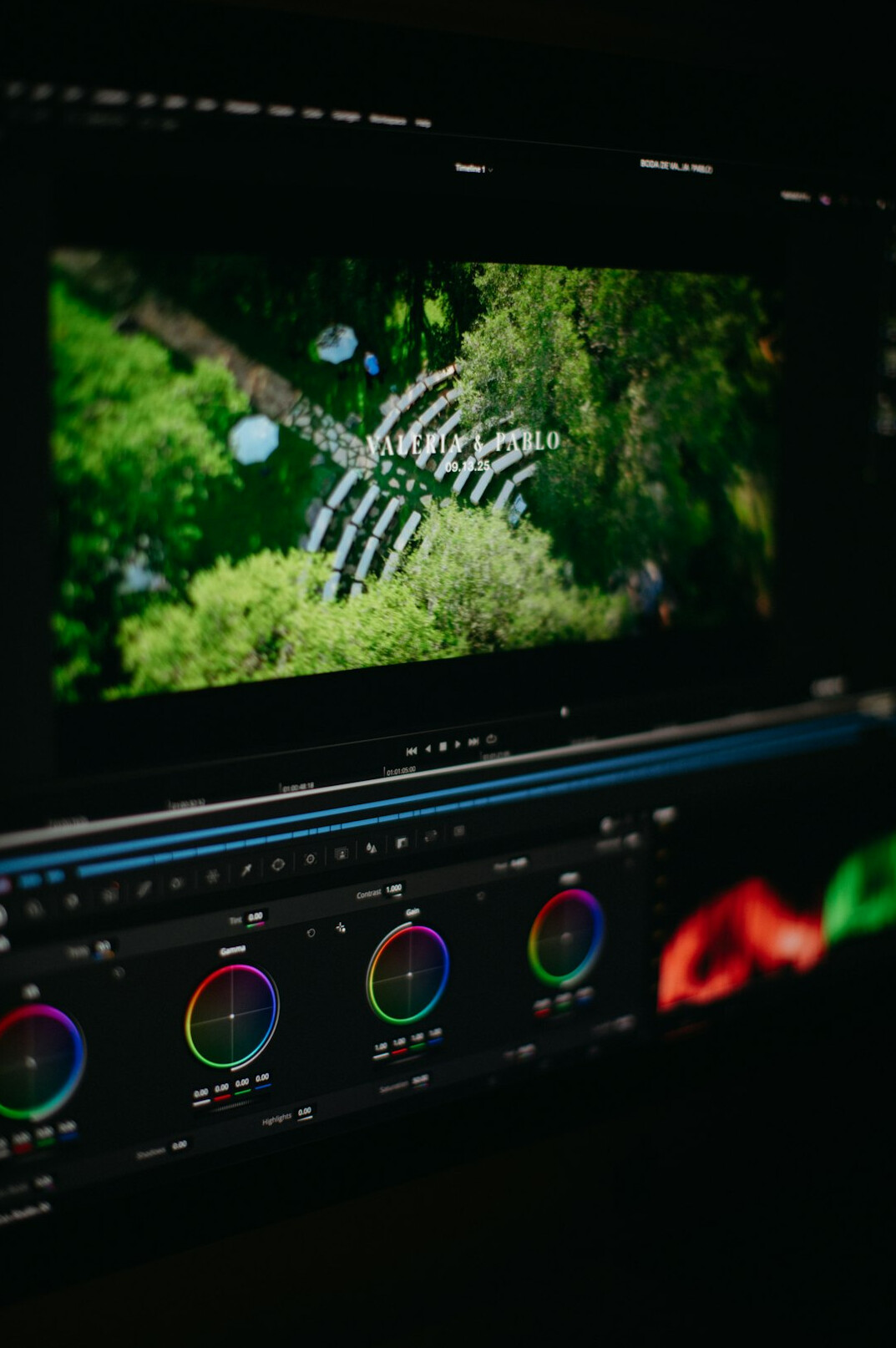 video editing workspace