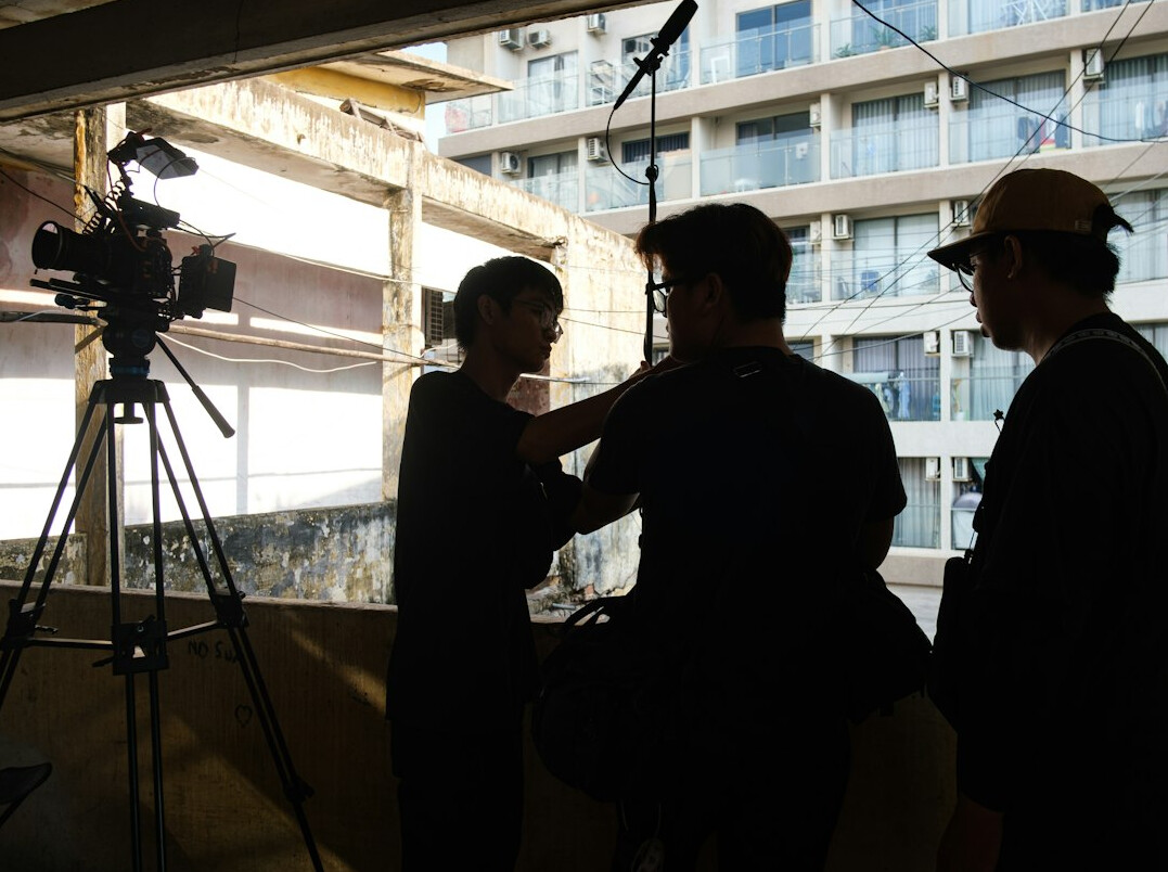 group of film experts talking