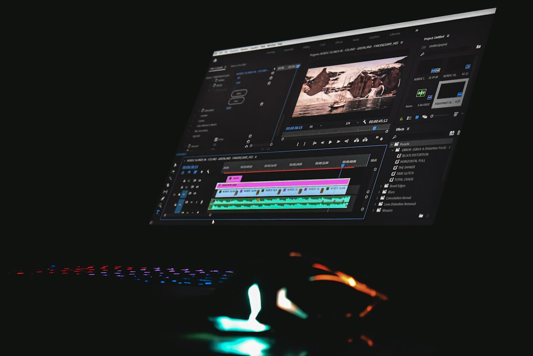 video editor timeline closeup